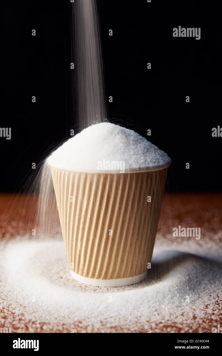 Shot Illustrating High Sugar Levels In Takeaway Drinks Stock Photo