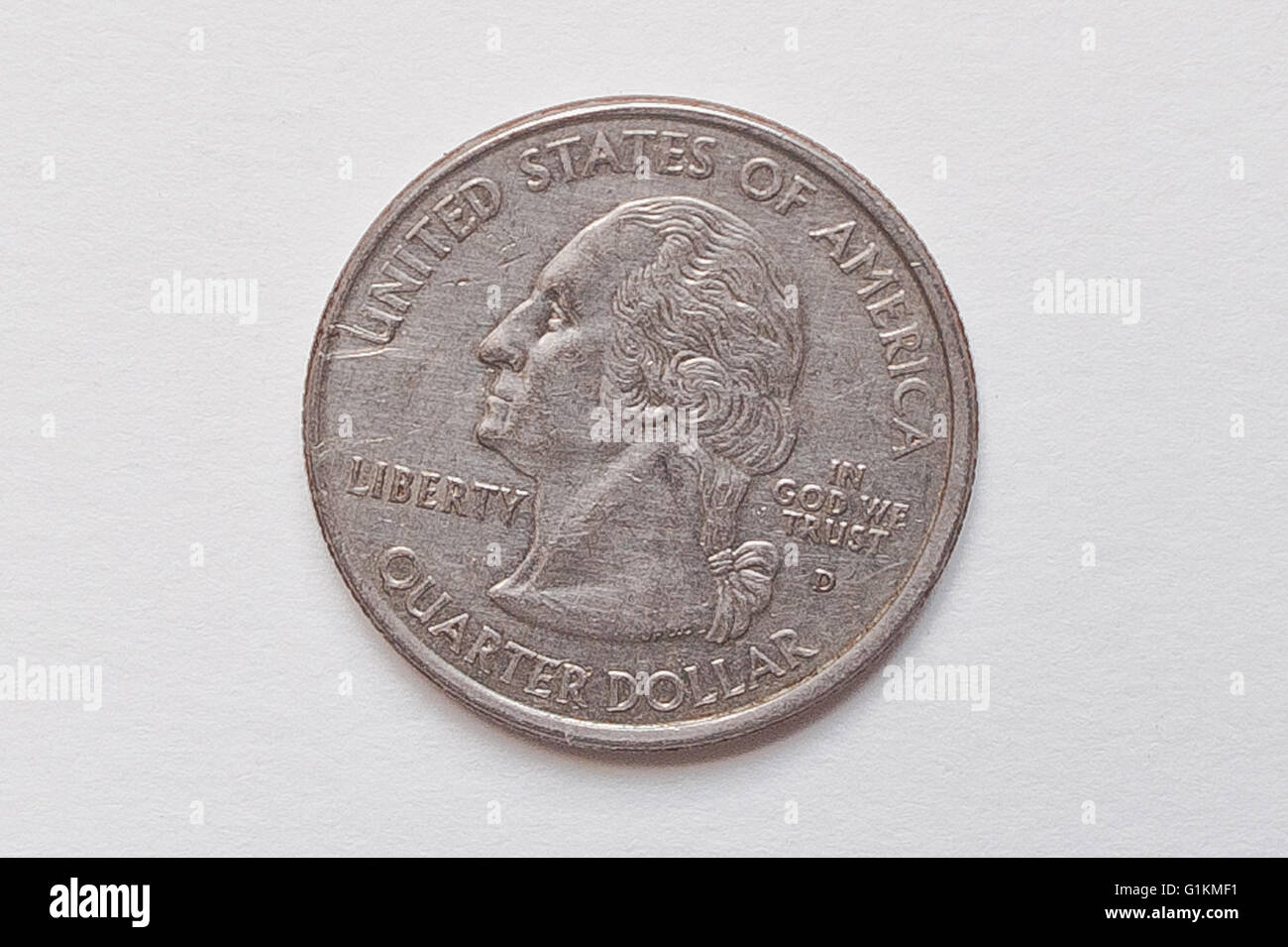Coin 25 Cents or Quarter Dollar,2003 USA (Denver) , State of Missouri 1821 Stock Photo