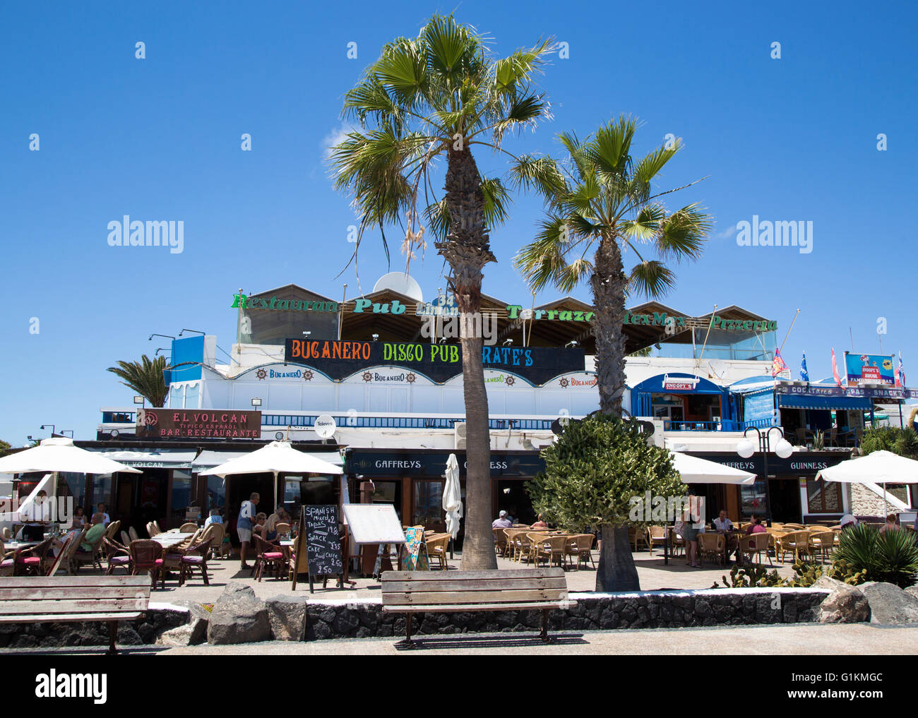 Bars And Discos In Resort Of Playa Blanca Lanzarote Canary