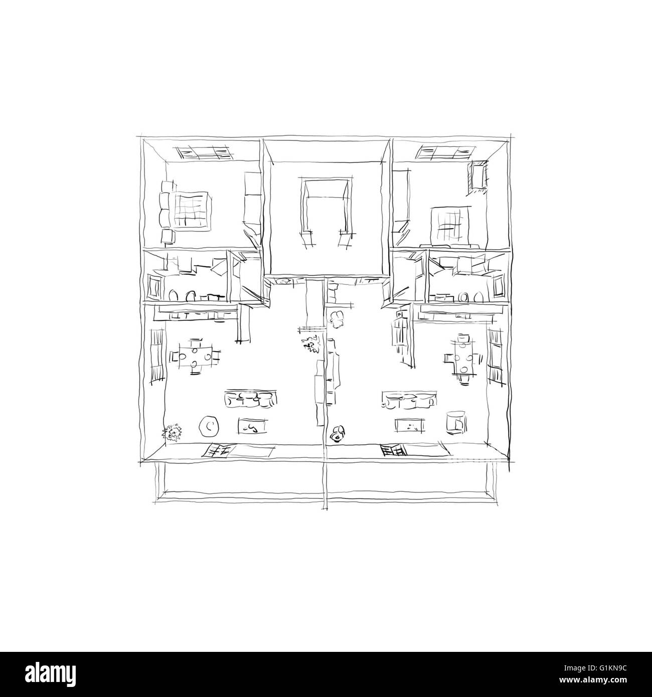 Perspective Architecture Drawing Cut Out Stock Images