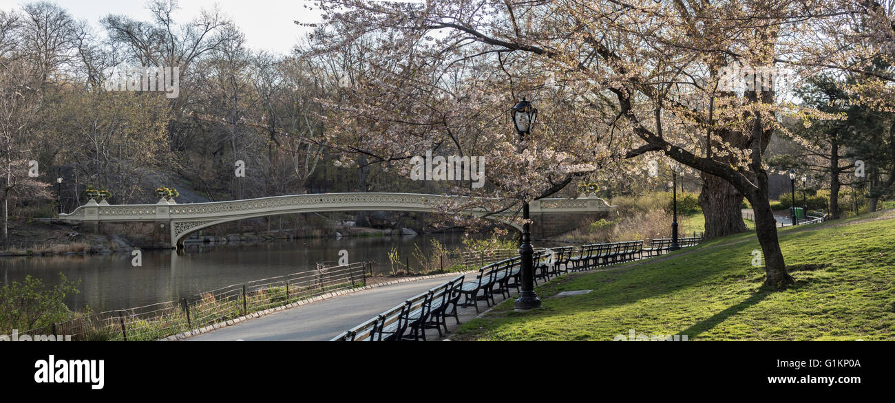The Bow Bridge is a cast iron bridge located in Central Park, New York ...
