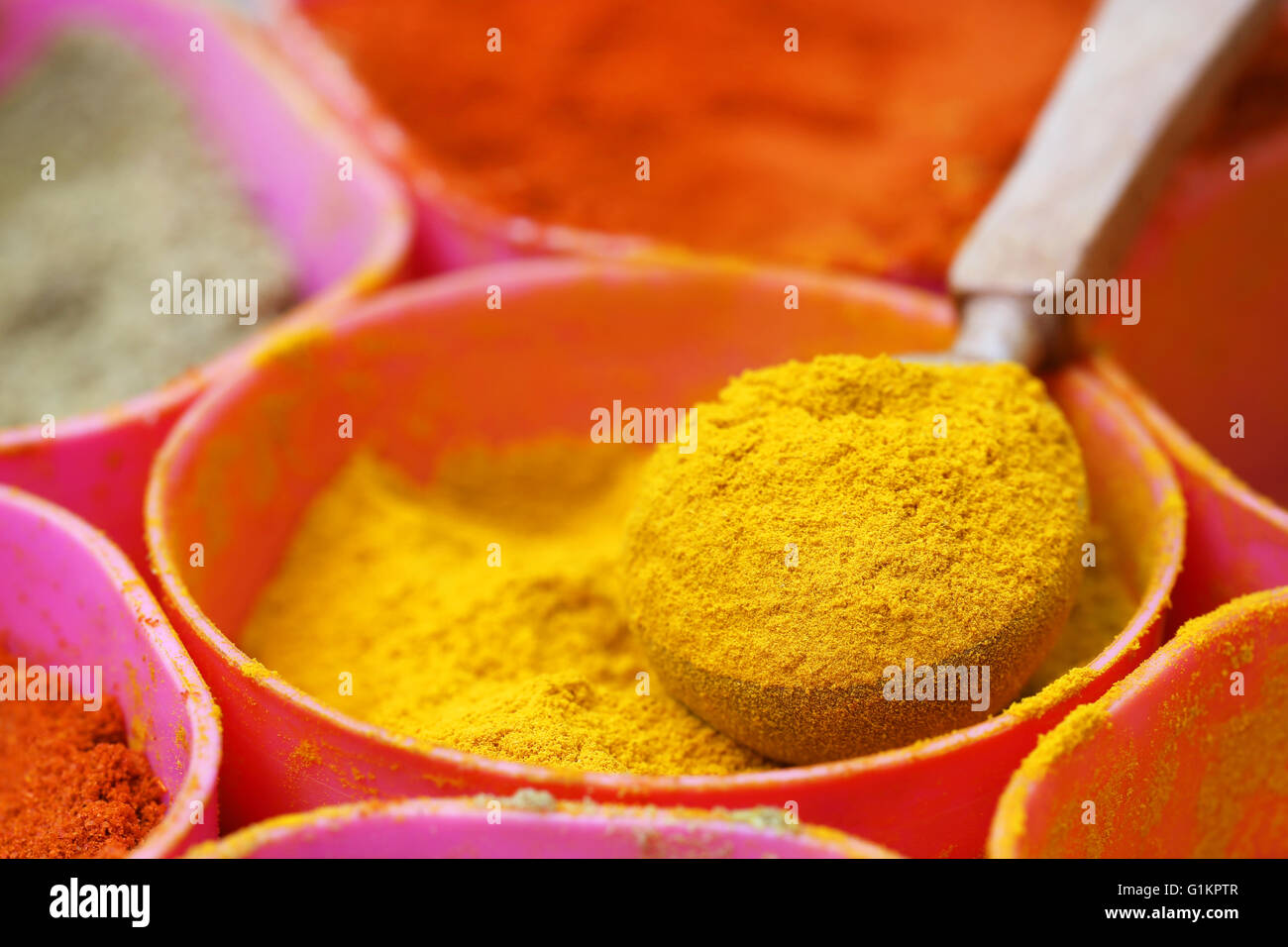 Indian spices in ground states from vintage container Stock Photo Alamy