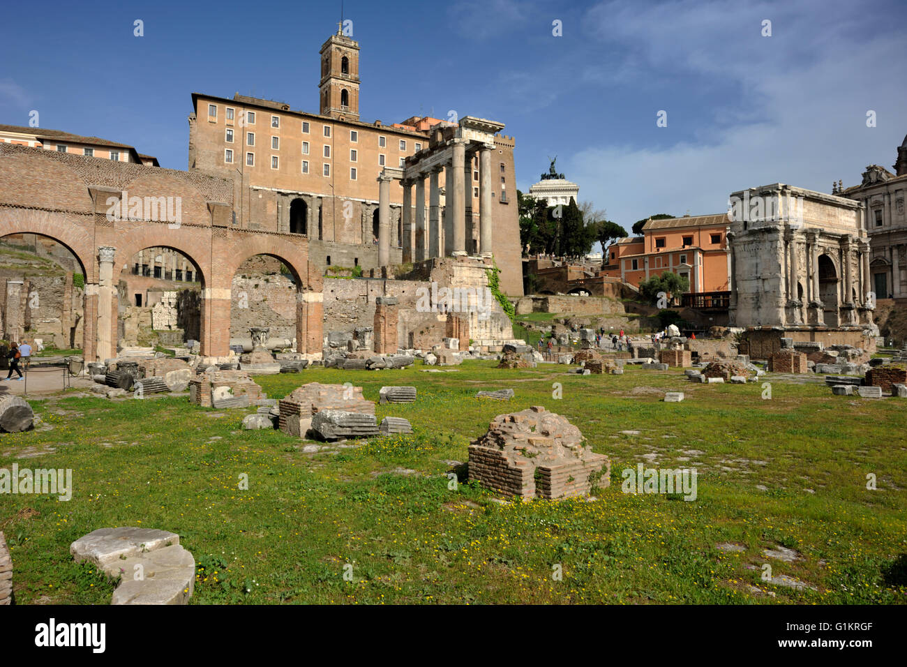 italy, rome, roman forum, basilica julia Stock Photo Alamy