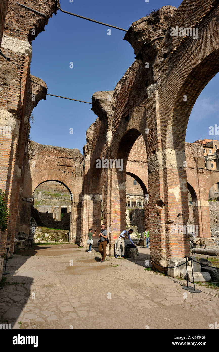 Italy, Rome, Roman Forum, Basilica Julia Stock Photo