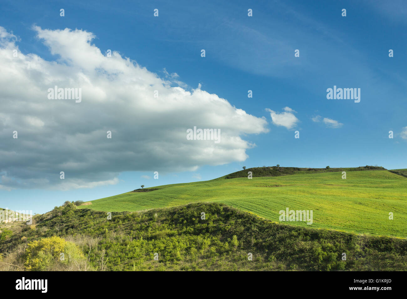 Hills of lucania in spring time. Montemilone, Basilicata. Italy Stock ...