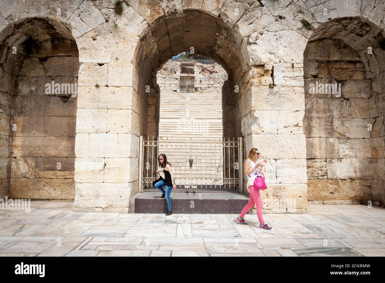 The Odeon of Herodes Atticus. Athens, Central Athens. Greece Stock Photo