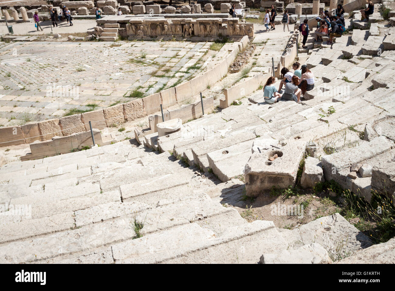 The Theatre of Dionysus Eleuthereus is a major theatre in Athens. Athens, Central Athens. Greece Stock Photo