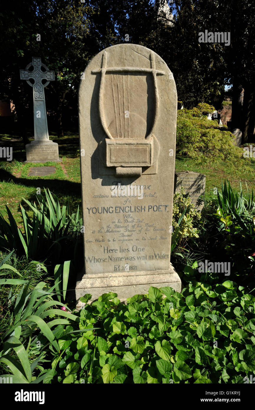 italy, rome, protestant cemetery, john keats grave Stock Photo