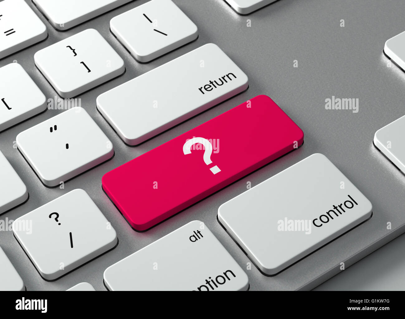 A keyboard with a red button question mark Stock Photo Alamy