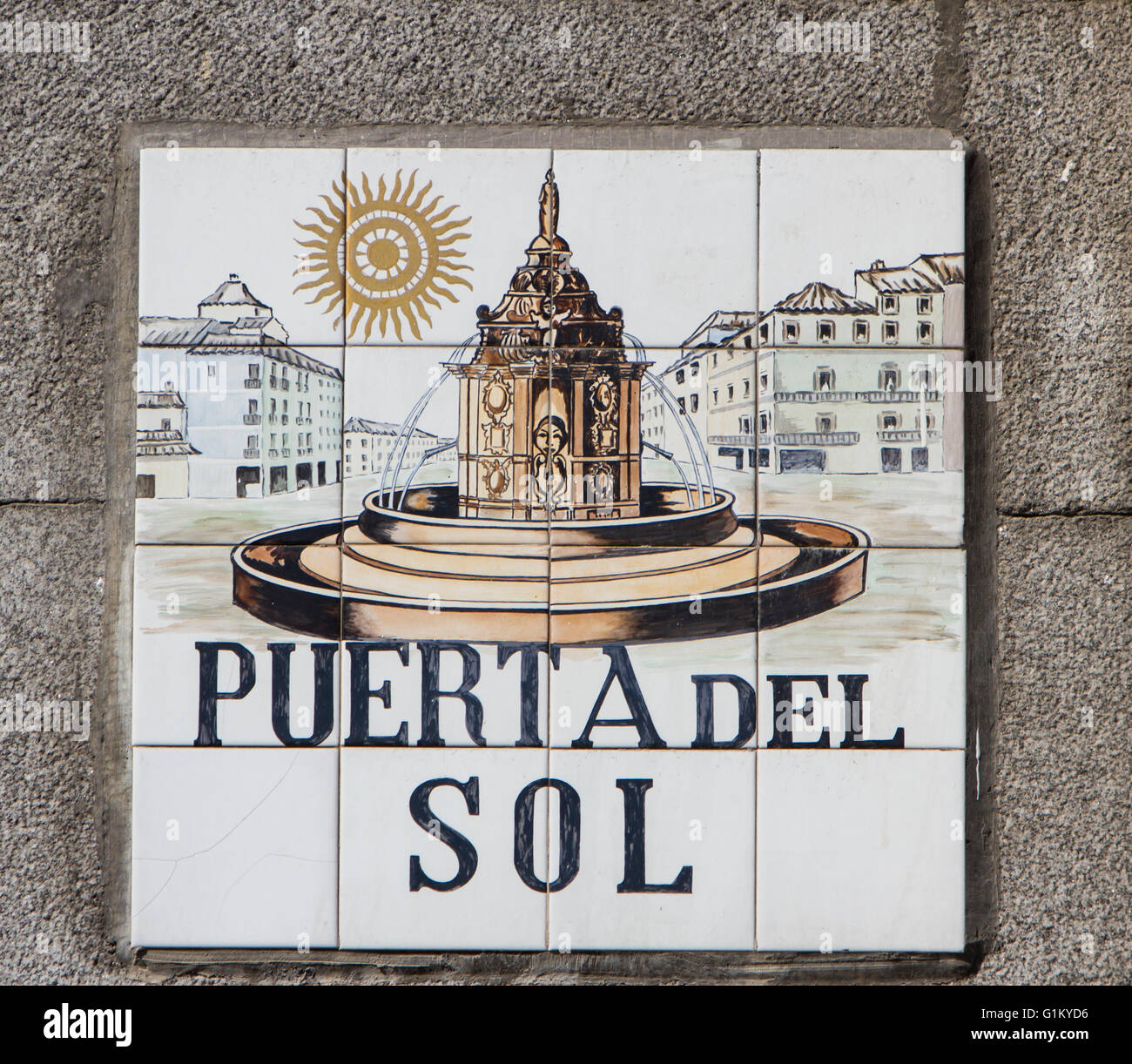 MADRID, SPAIN MARCH 17, 2016 Closeup of the street sign. Street