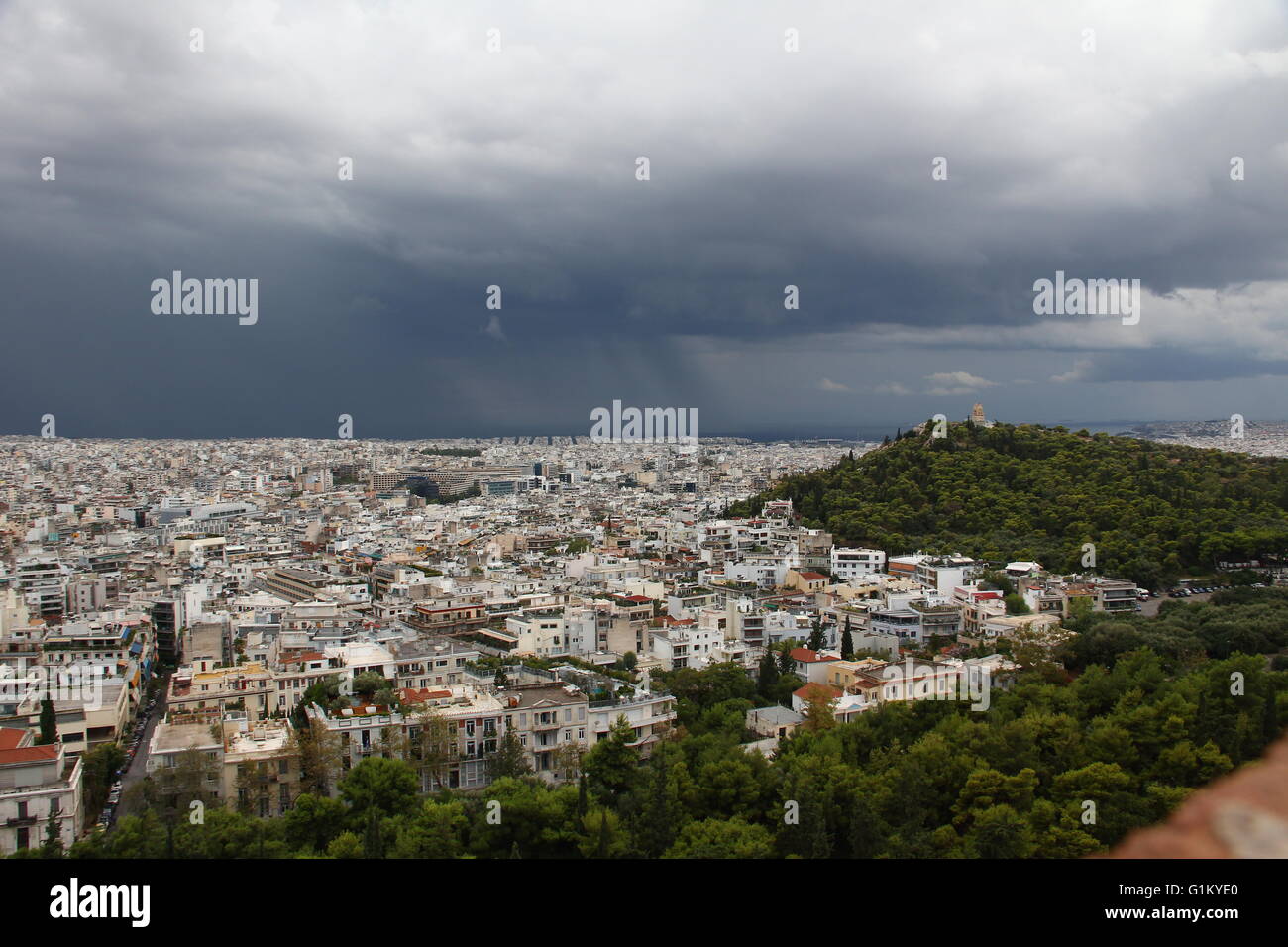 Looking over the rooftops of Athens from the Acropolis Stock Photo Alamy