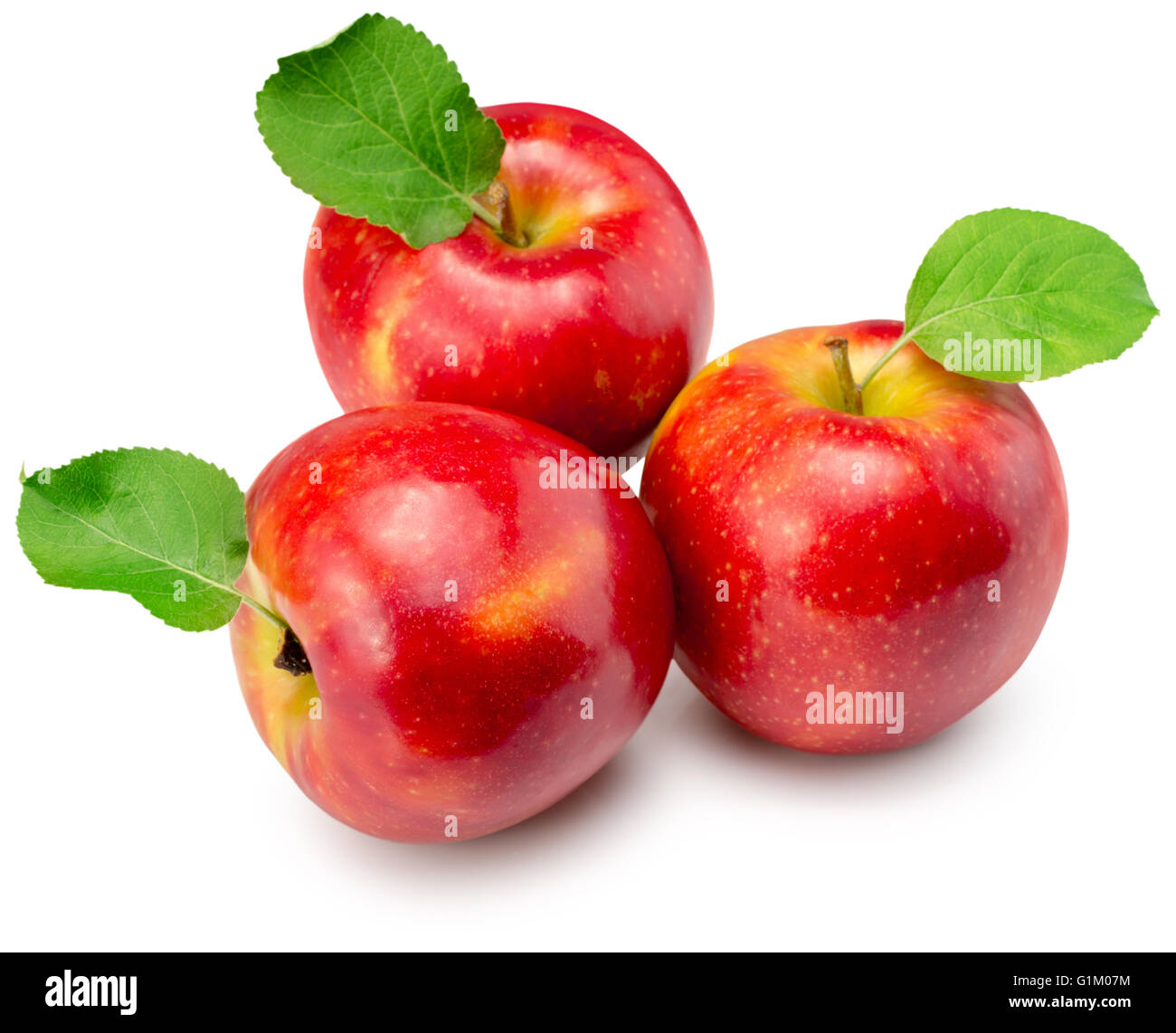 red apples isolated on a white background. Stock Photo