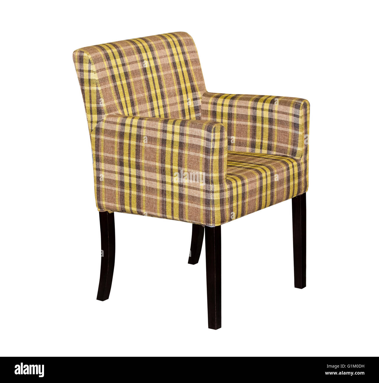 Brown textile modern chair isolated Stock Photo