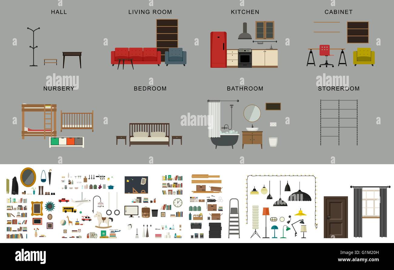 Furniture interior elements Stock Vector Image & Art Alamy