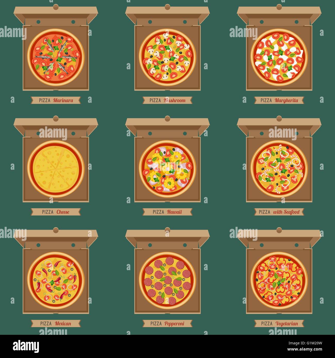 Top view slice cheese pizza Stock Vector Images - Alamy
