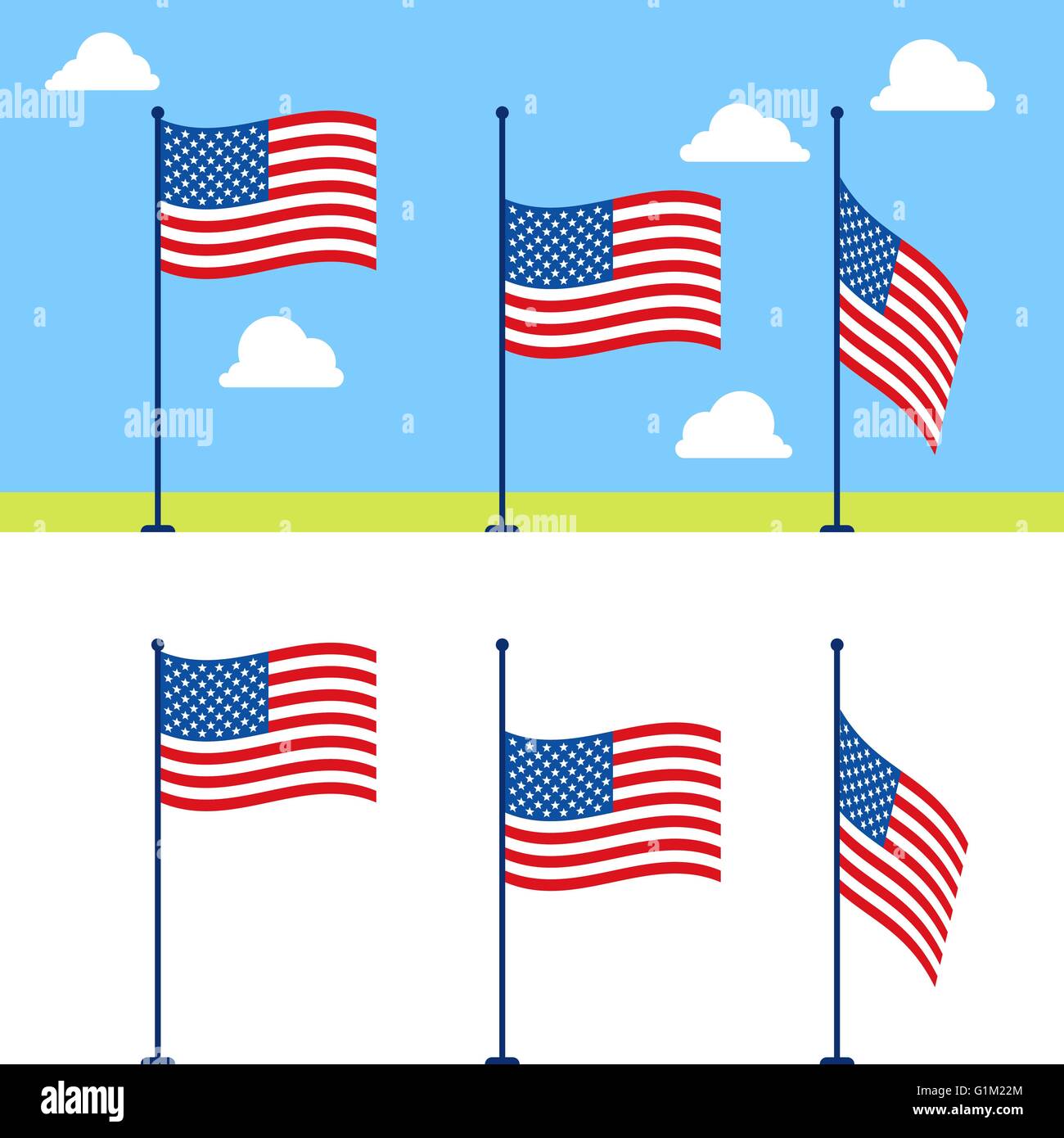 Lowering flag Stock Vector Images Alamy