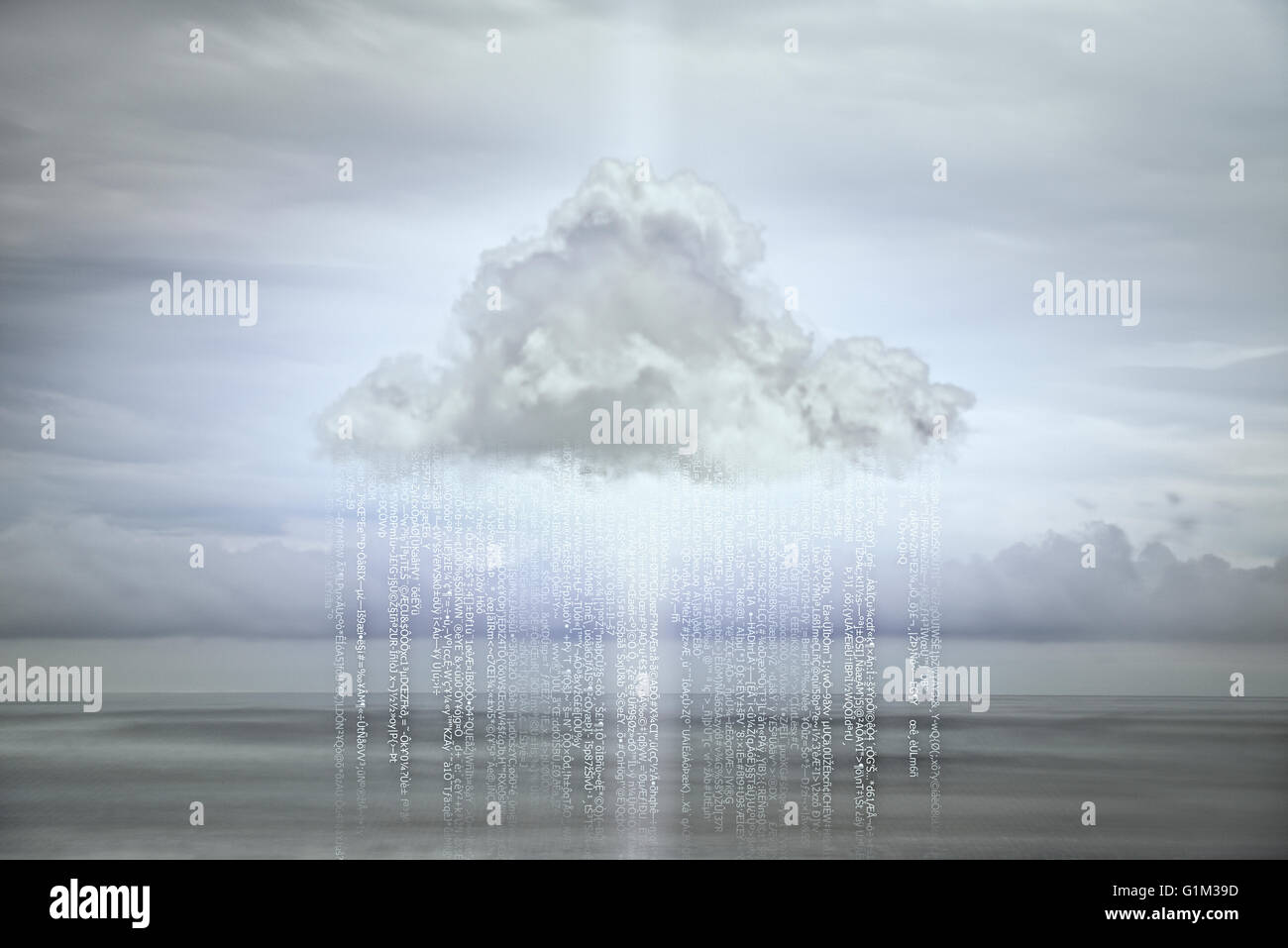 Data raining from cloud Stock Photo