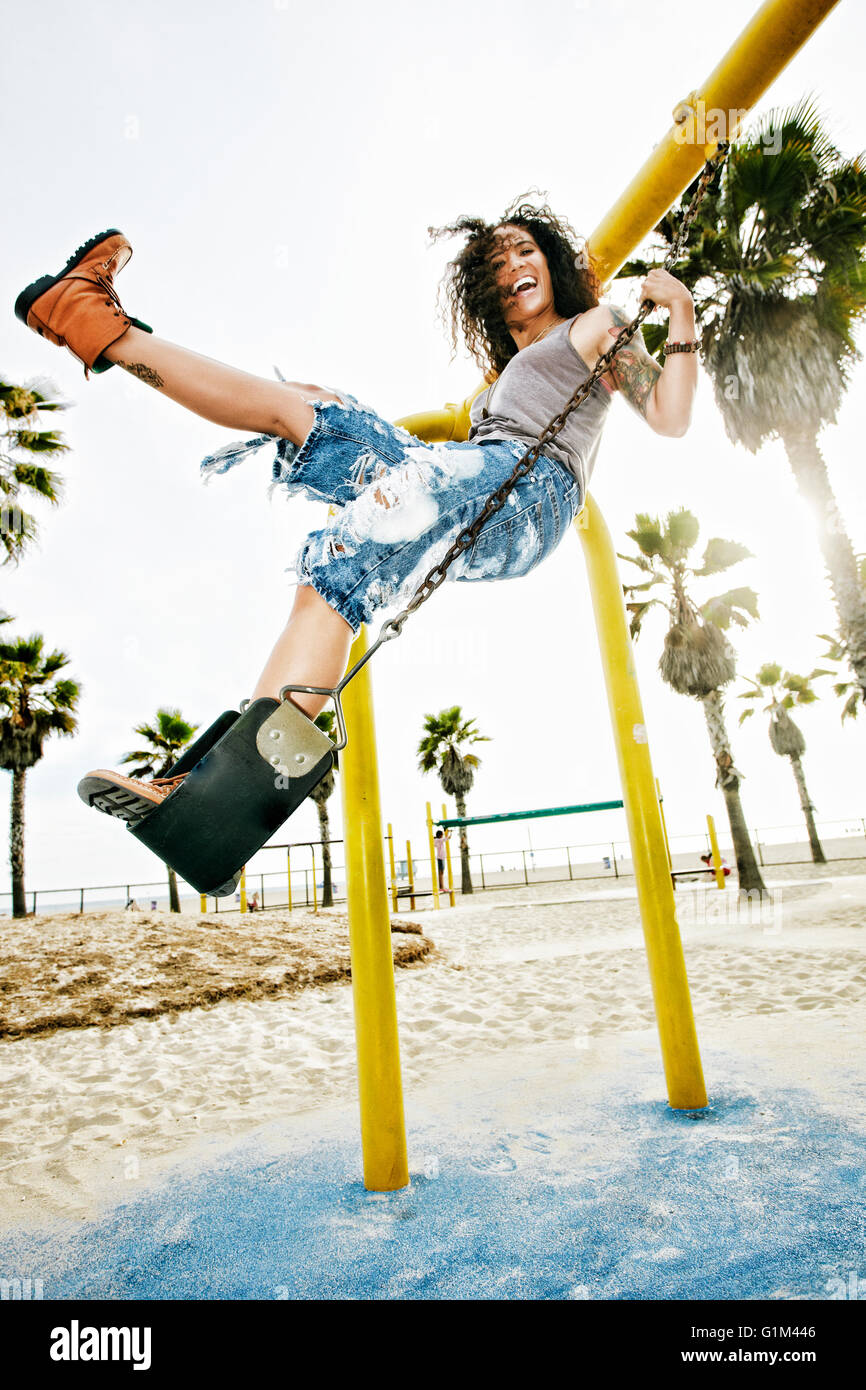 Swing on beach african hi-res stock photography and images - Alamy