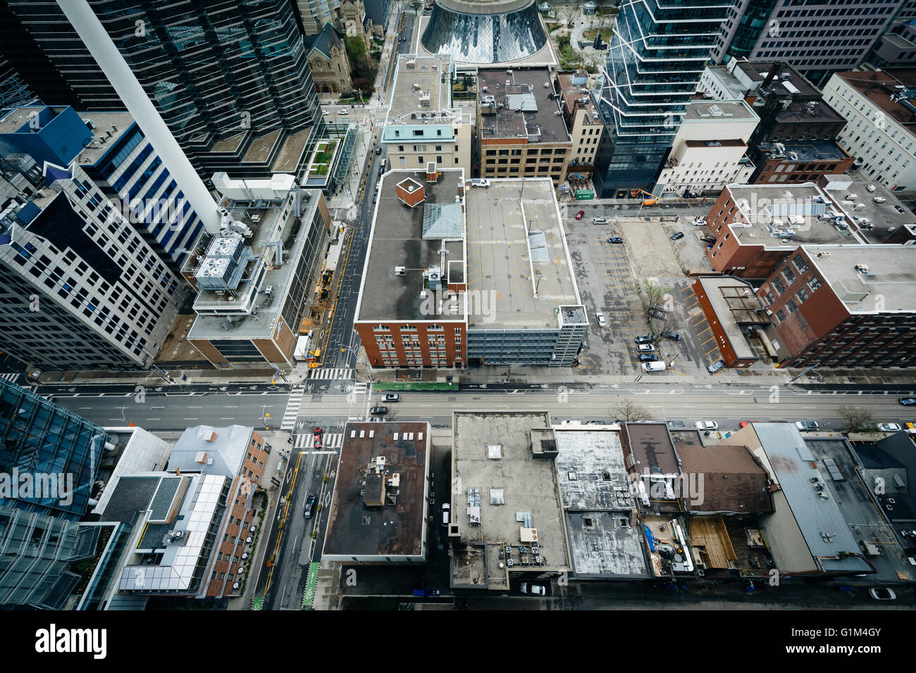 View of buildings along Adelaide Street and Simcoe Street, in downtown