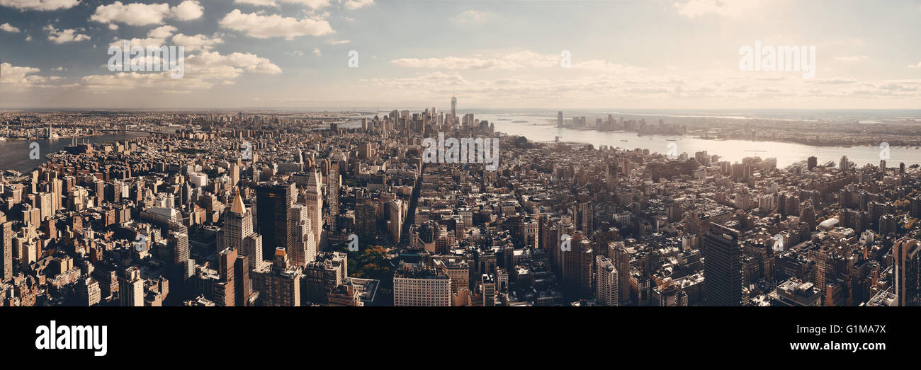 New York City downtown skyline panoramic view Stock Photo - Alamy