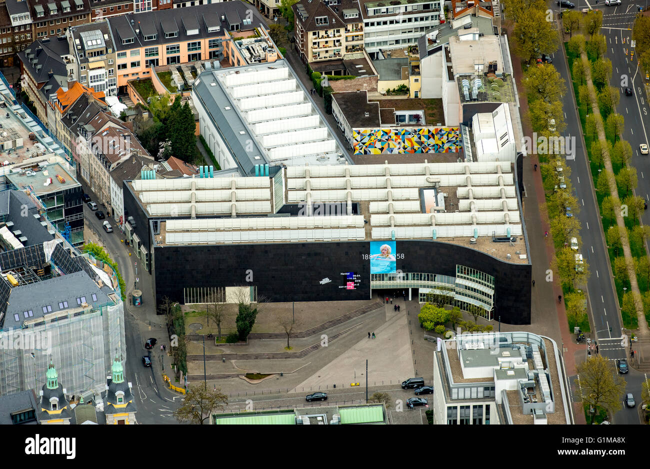 Aerial view, Kunstsammlung Nordrhein-Westfalen in Dusseldorf, Art-galery, Grabbeplatz, Henkel and Dominique Gonzales-Foerster, Stock Photo