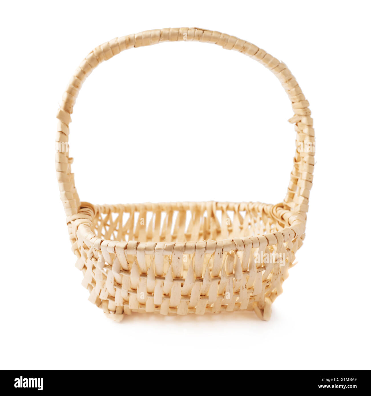 Brown wicker basket isolated over the white background Stock Photo - Alamy