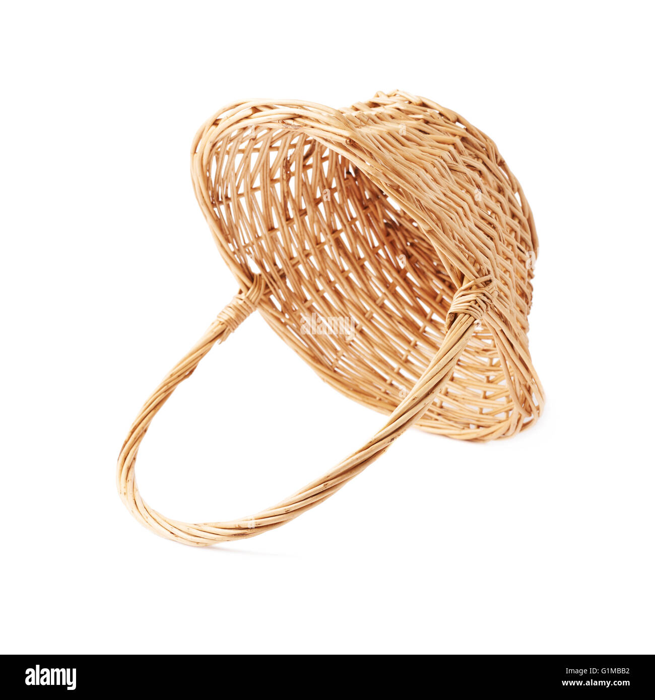 Brown wicker basket isolated over the white background Stock Photo - Alamy