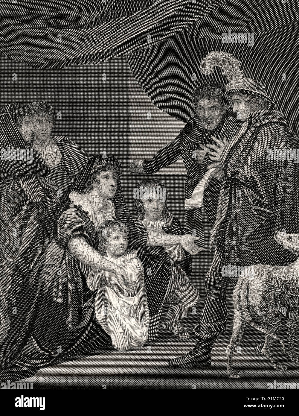 Elizabeth Woodville, 1437-1492, and her children, with Edward IV, 1464 Stock Photo