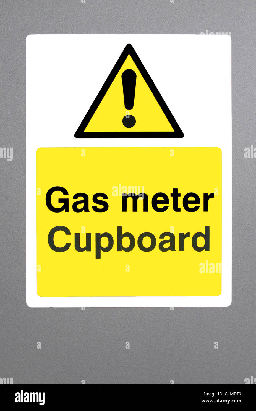 Gas meter safety sign Stock Photo 104326525 Alamy