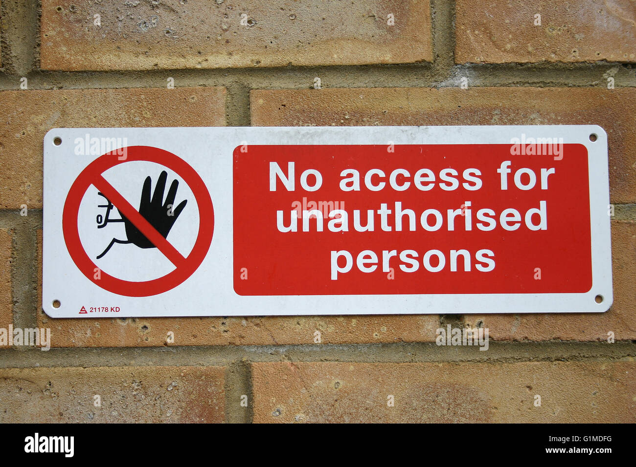 A picture or image showing a combined sign depicting no access Stock Photo