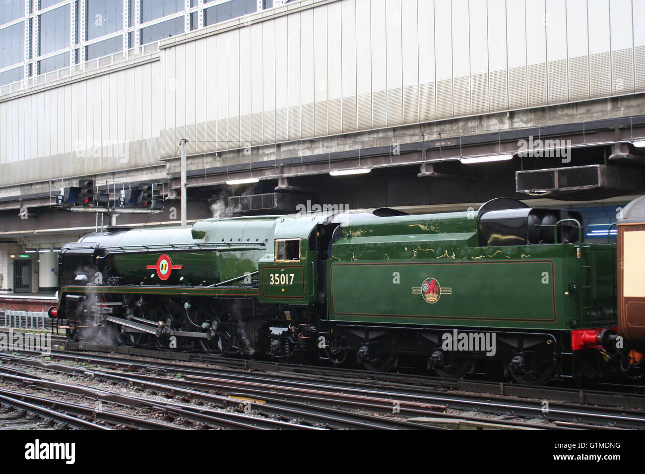 35028 Clan Line posing as 35017 Belgian Marine with a Pullman train at ...