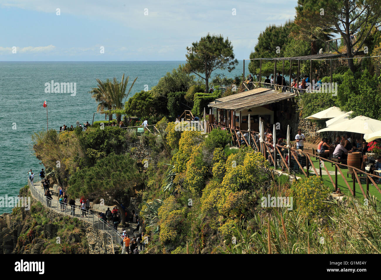 Restaurant Nessun Dorma in Manarola, Cinque Terre Stock Photo