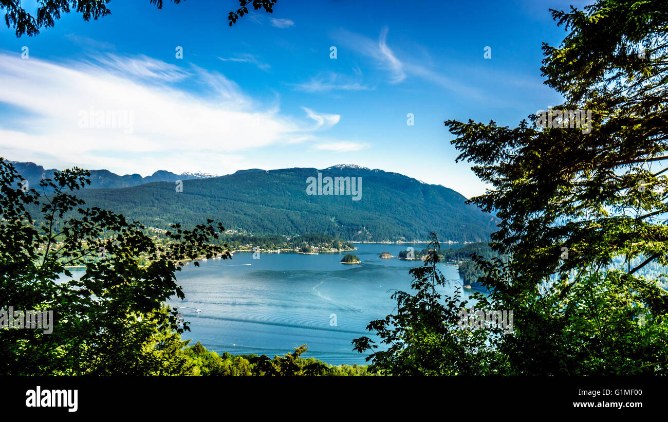 Village of Deep Cove, Burrard Inlet and Indian Arm near Vancouver a popular boating spot for the Vancouver area Stock Photo