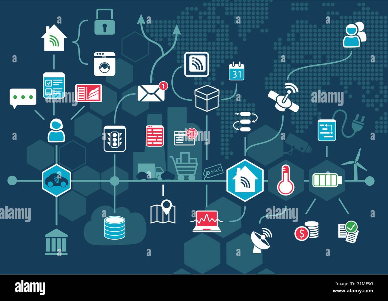 Vector infographic of smart home automation workflow Stock Vector