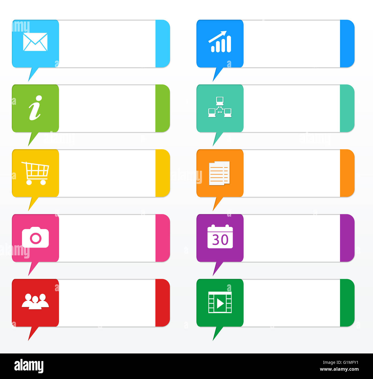 Set of colorful buttons for Web page menu, marketing or presentations ...