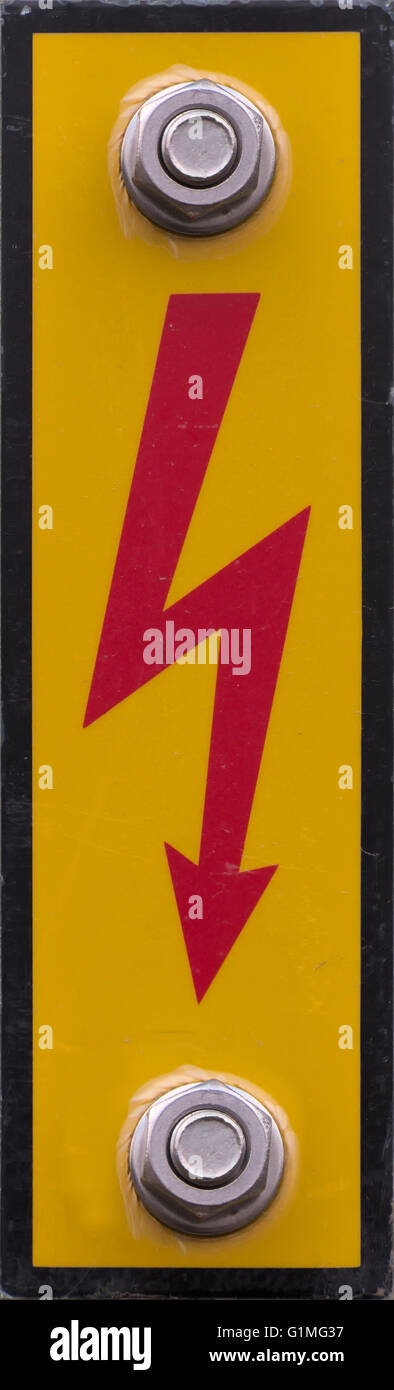 High voltage sign in Germany Stock Photo - Alamy