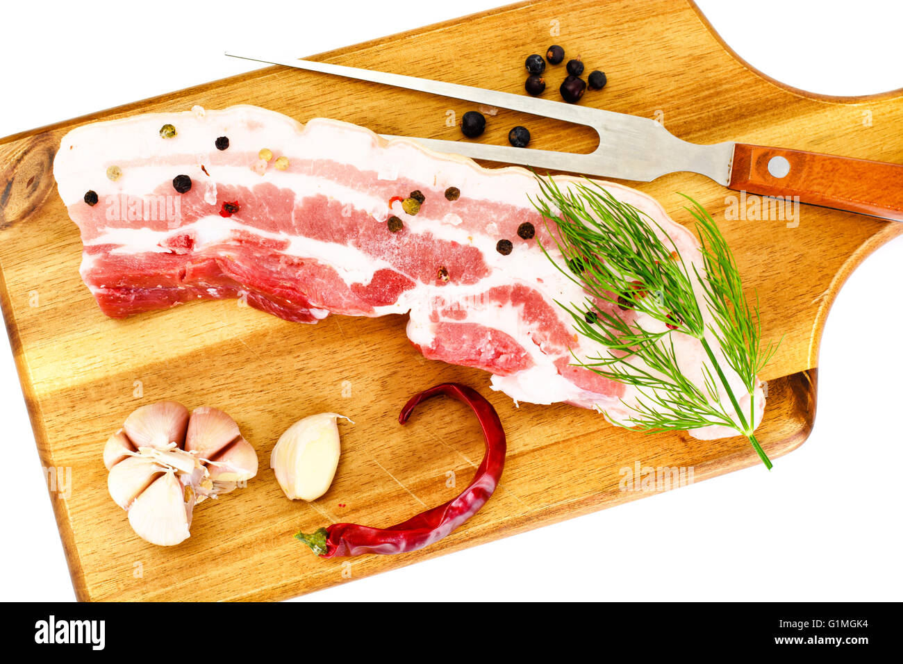A Piece of Fresh Raw Pork, Meat Isolated on White Background Stock ...