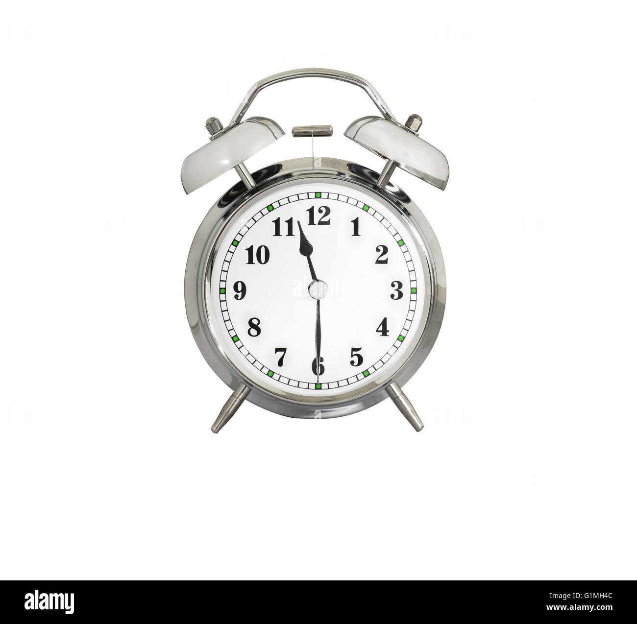 Traditional Alarm Clock Showing 11:30 Stock Photo