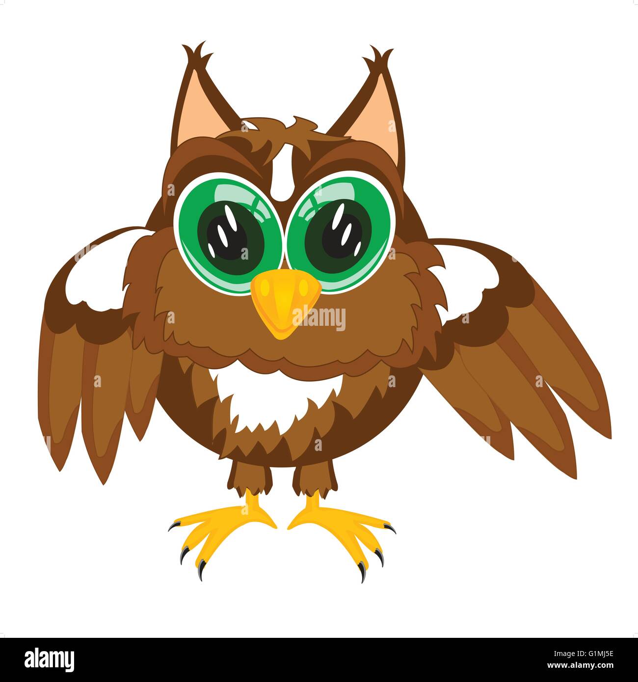 Vector illustration of the owl on white background Stock Vector Image ...