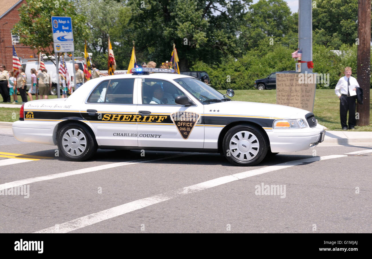 A Charles County, Maryland Police Car Stock Photo