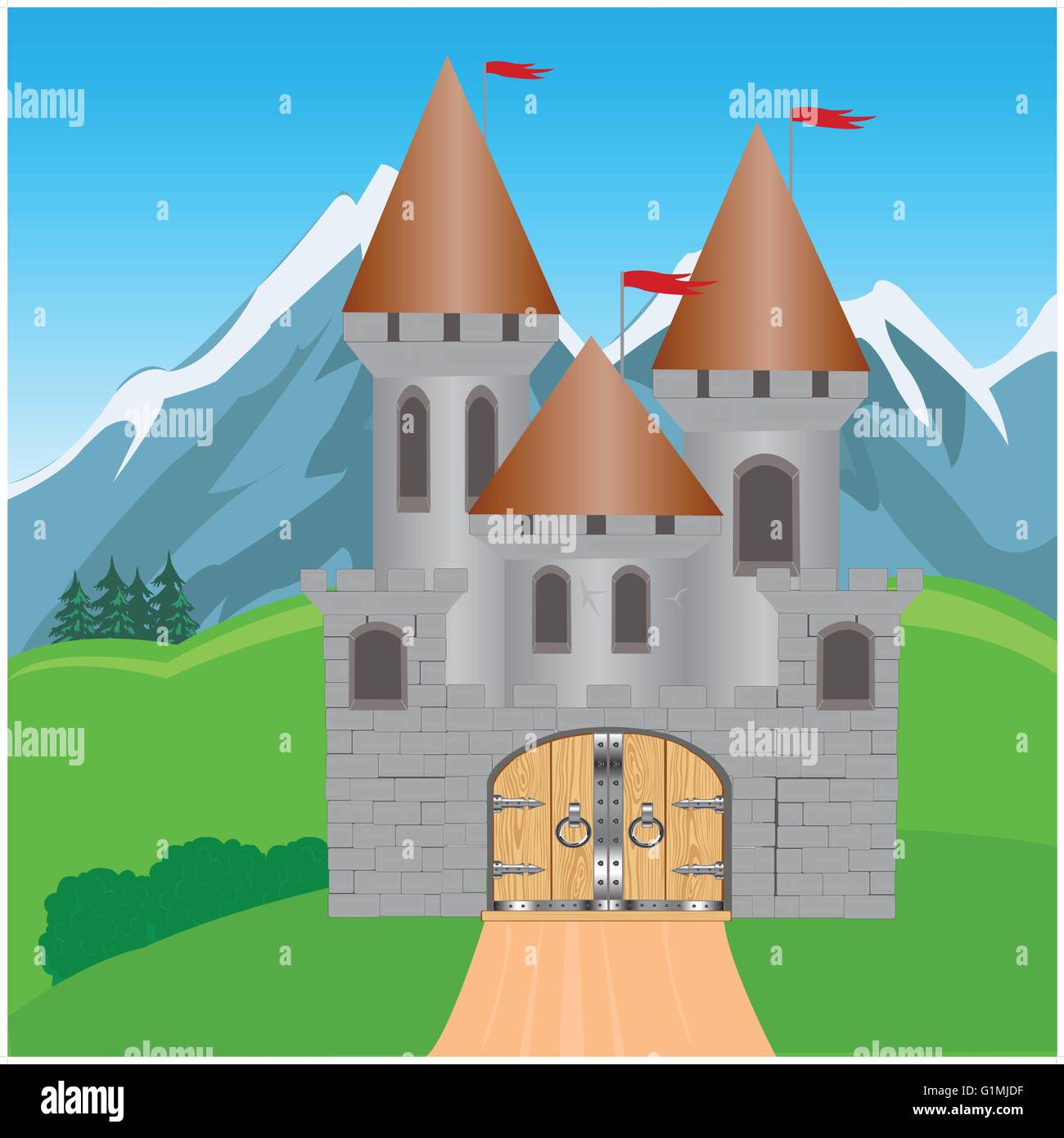Old brick fortress in Stock Vector Images - Alamy