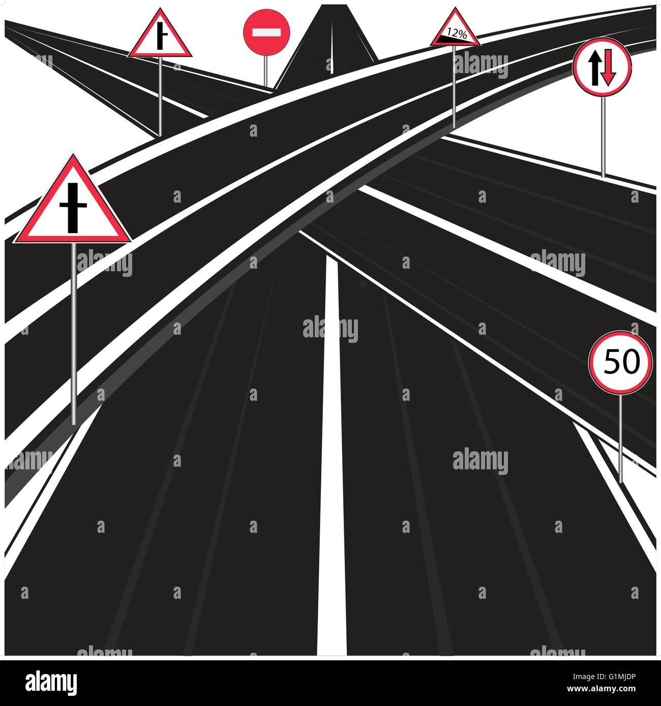 City expressway vector concept hi-res stock photography and images - Alamy