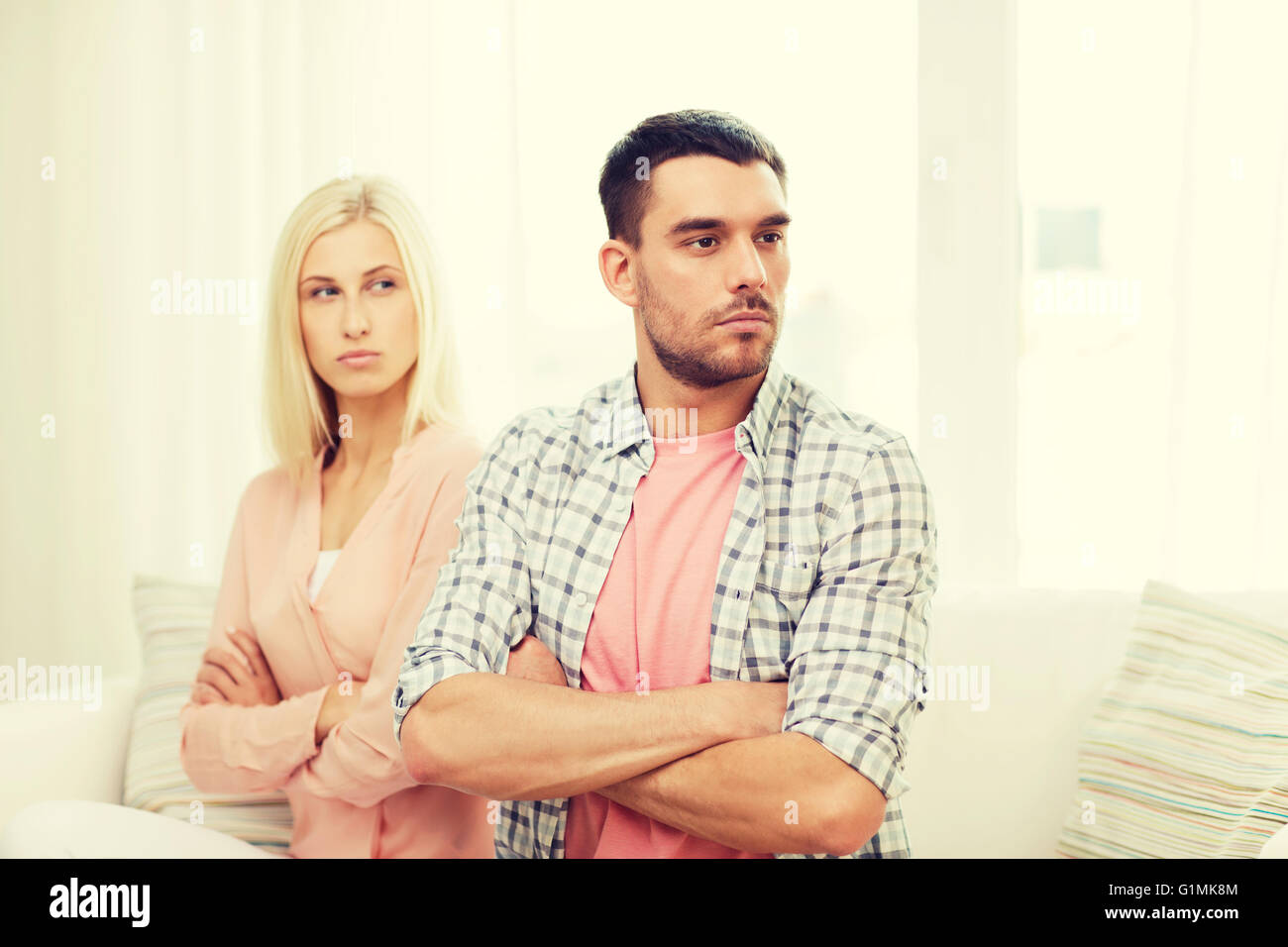 unhappy couple having argument at home Stock Photo - Alamy