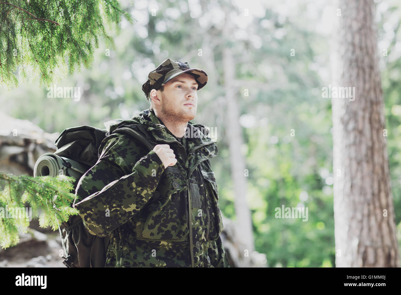 Backpack soldier hi-res stock photography and images - Alamy