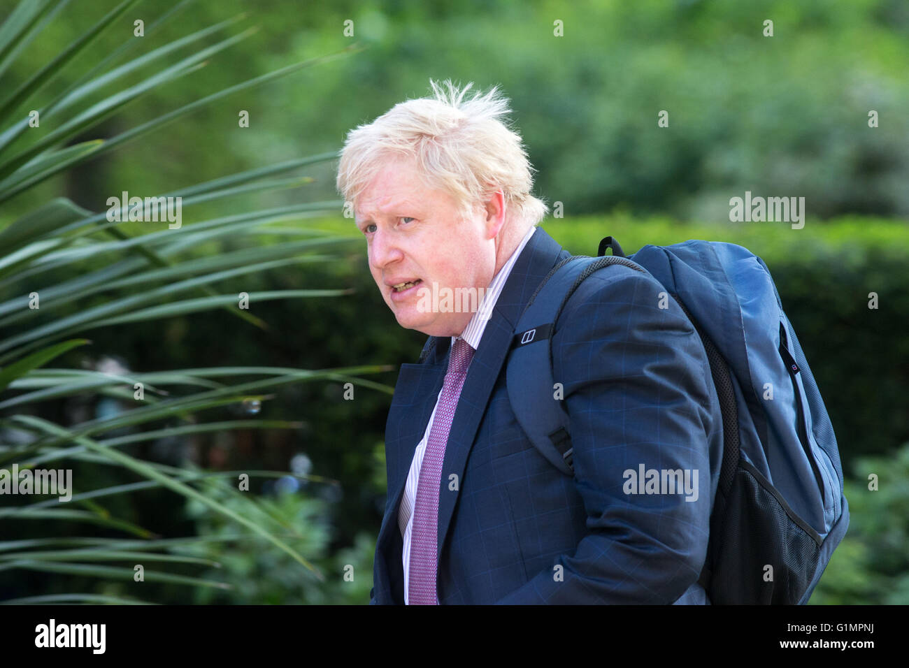 Boris Johnson arrives at Downing street for a cabinet meeting Stock Photo