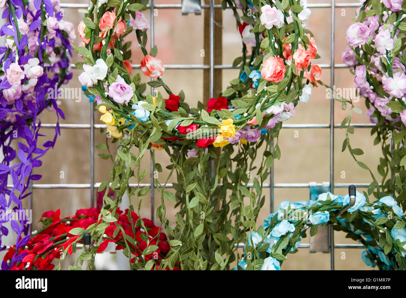 Plastic Flower Garlands High Resolution Stock Photography and Images