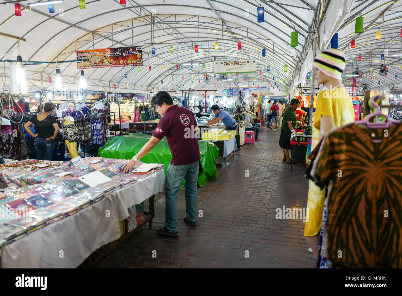 Night market in Bangkok Thailand Stock Photo