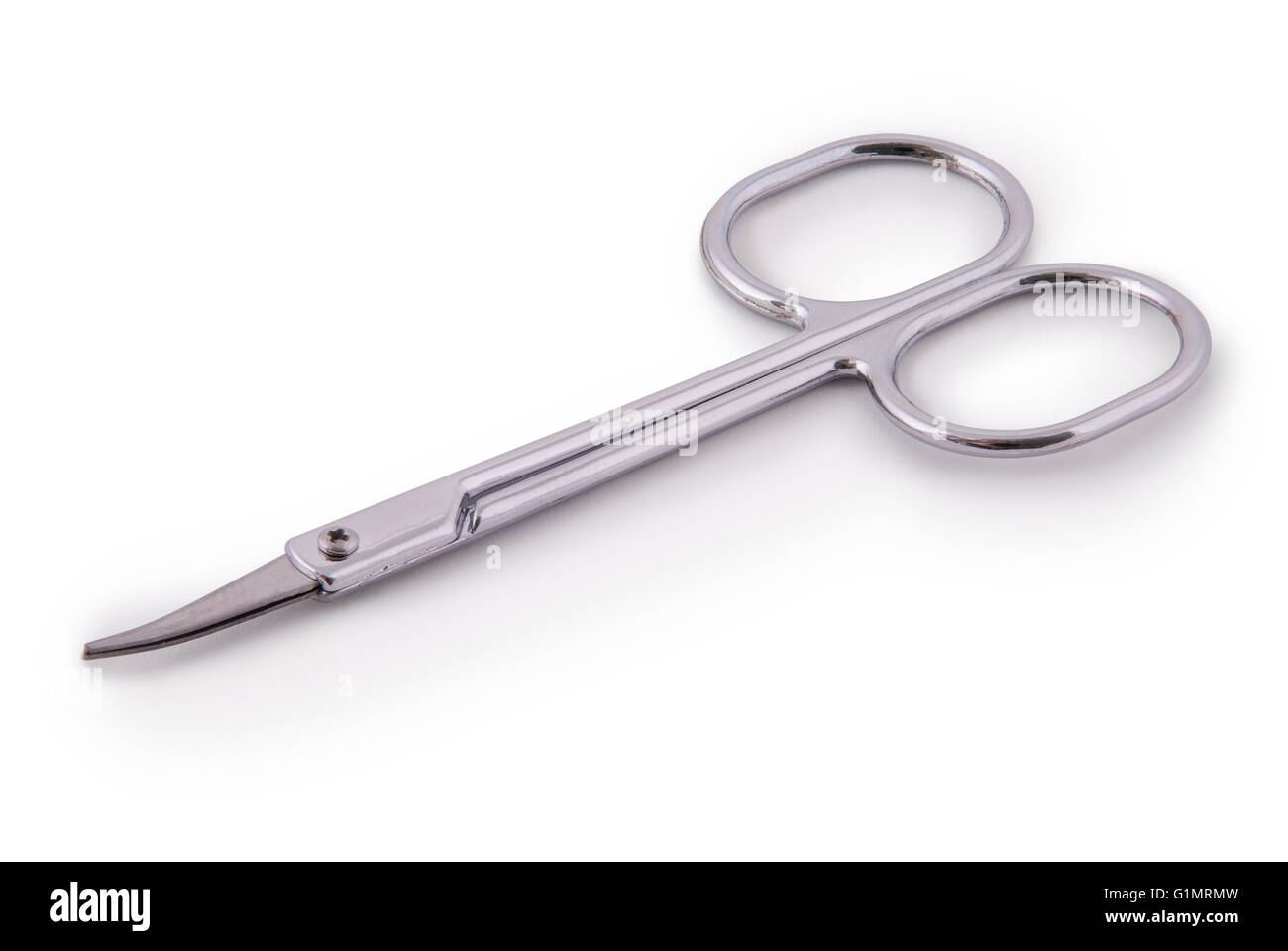 Small steel manicure scissors isolated on white with clipping path Stock Photo