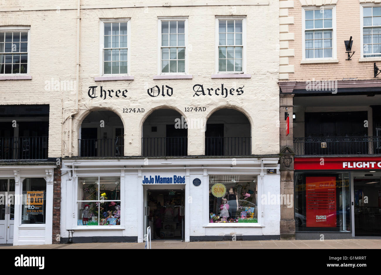 Three Old Arches, Chester, England, UK Stock Photo