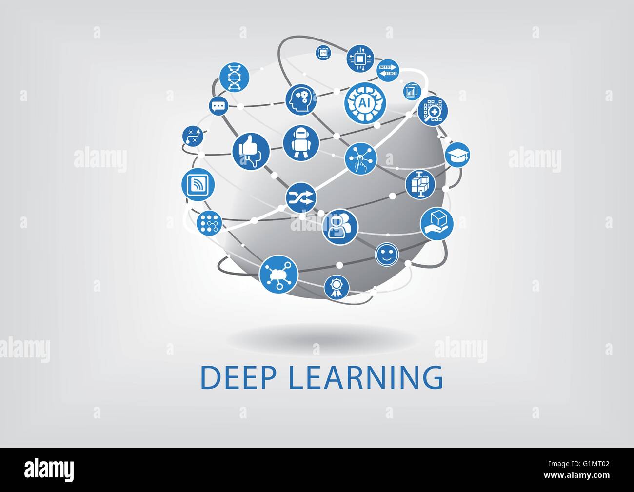 Deep learning concept as vector illustration Stock Vector